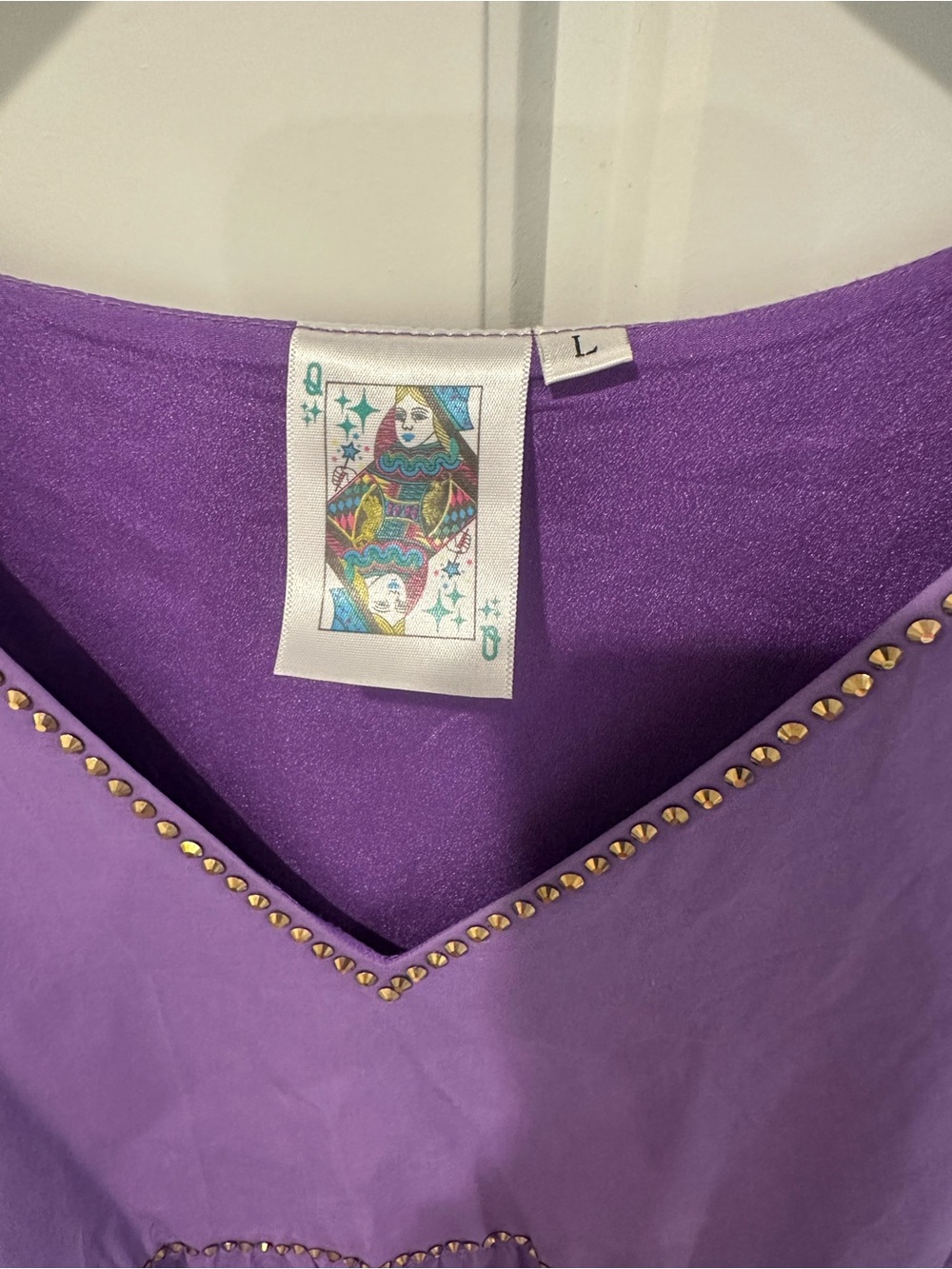 Queen of Sparkles Purple Sleeveless Dress with Gold Sequin Tiger on Back - Picture 5 of 8